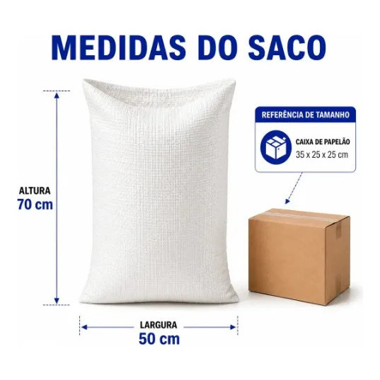 30 Un Saco Ráfia 50x70 Novo Entulhos Ração Reciclagem 50kg