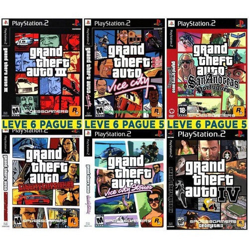 Games PS2 s2 Gta Collection ( Grand Theft Auto ) 6 s Patch y games bb zxcv Super kit Edição Combinada PLAY 2