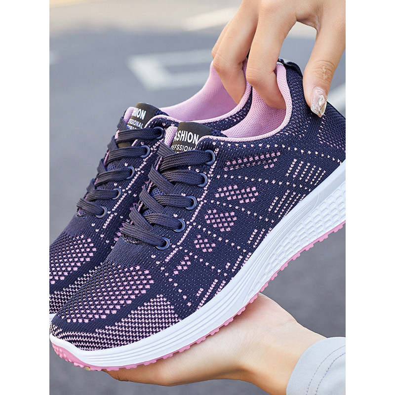 Sapatos femininos 2026 primavera novo estilo comércio exterior sapatos de rede femininos de sola macia sapatos casuais n