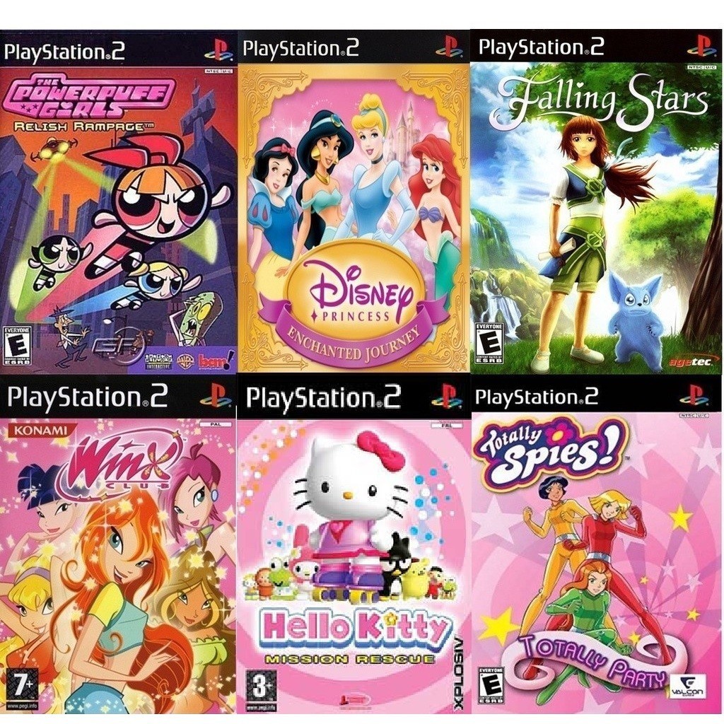 Kit Ps2 6 Jogos Meninas Poderosas Disney Princess Winx Club Jogos PS2 PLAY 2 Diversão Garantida