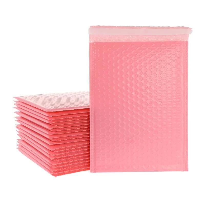 100 Pçs Bolha Mailers Rosa Poli Mailer Auto Selo Envelopes Acolchoados Sacos De Presente Para Livro Revista Forrado