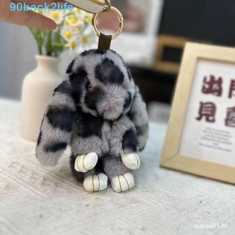 Chaveiro BRBLIFE Pluff Bunny , Boneca De Coelho Morto Fofa E Moderna , De Pele Fofo Com Laço Suave