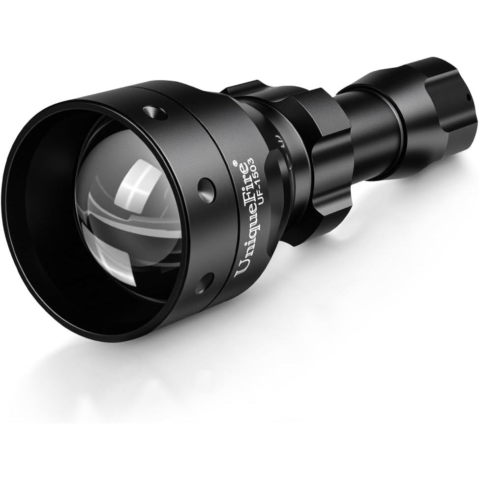 Lanterna Iluminadora Infravermelha UniqueFire 1503 850nm para Visão Noturna, Lente de 50MM, Foco Infravermelho Ajustável