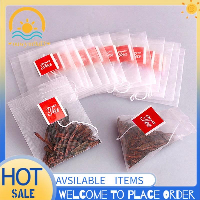 100 Pçs Infusor De Saco De Chá Com Corda Curar Selo Saquinho Filtro Papel Sacos De Náilon Vazios