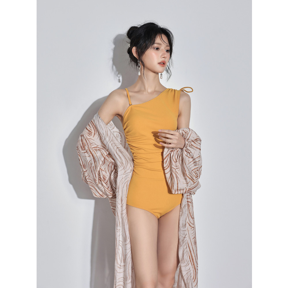 [Laranja Flor Mar] 2025 Biquíni Sexy Roupa Interior Capa de Primavera Quente Blusa de Carne Maiô de Férias à beira-mar d
