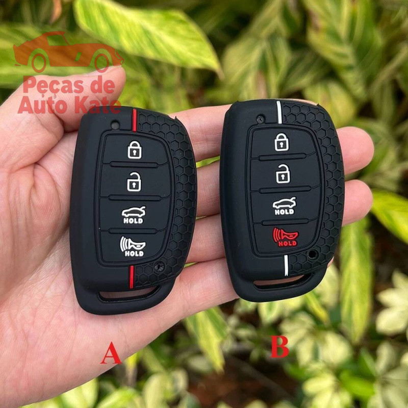 Capa de Silicone para Carro Hyundai HB20 I20 Ix45 I40 Ix35 I30 I10 Kona Tucson Creta Acento Solaris Elantra Ioniq CTO6