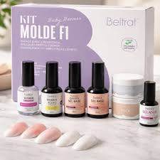Kit Molde F1 Baby Boomer Beltrat +Gel Construtor Branco e Nude | Blindagem Alongamento Unhas
