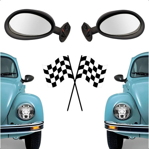 Retrovisor Universal F1 Preto Esportivo Fusca Rx6610