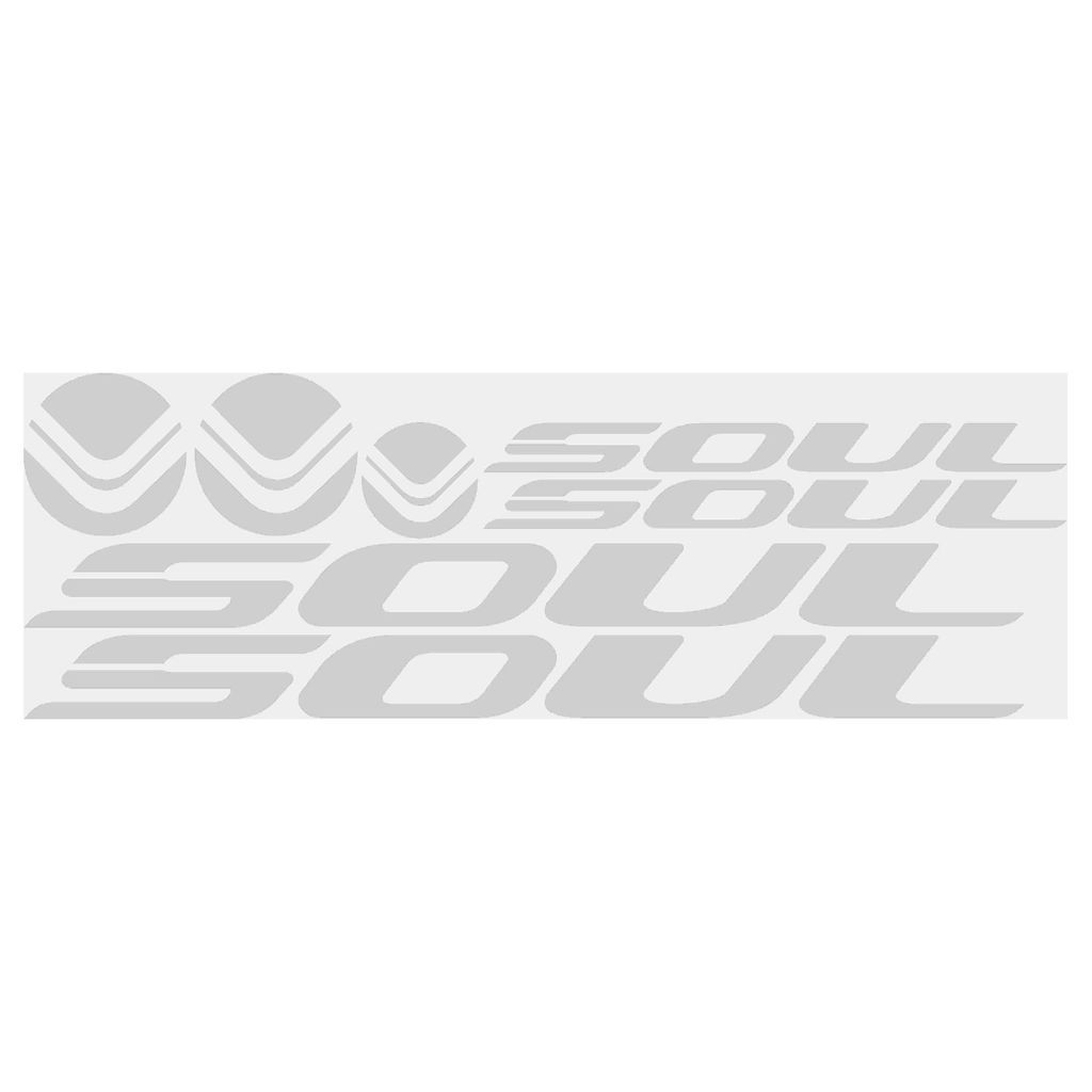 Kit com 7 Adesivos Plotter para Quadro de Bicicleta Compatível Soul Mountain Bike em Vinil Branco