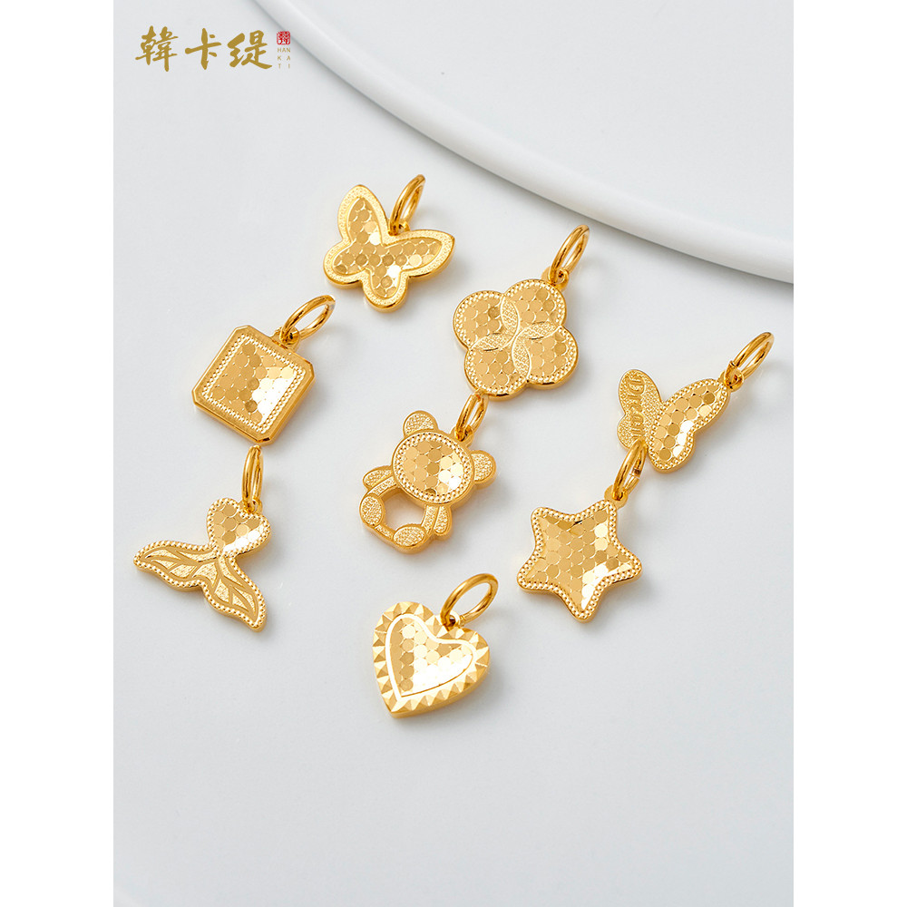 Loja de ouro mesmo estilo CNC espelho areia ouro favo de mel borboleta pingente Difang marca clavícula colar feminino dr