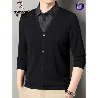 Woodpecker primavera outono novo estilo camisa gola de manga comprida camiseta masculina High-End negócios Casual moda f