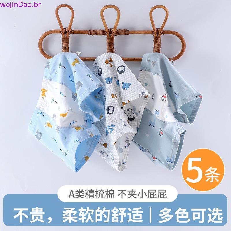 cueca box infantil cueca infantil algodão Tong Tong Shu Classe A algodão cueca infantil 5 pares encaixotado impresso ta