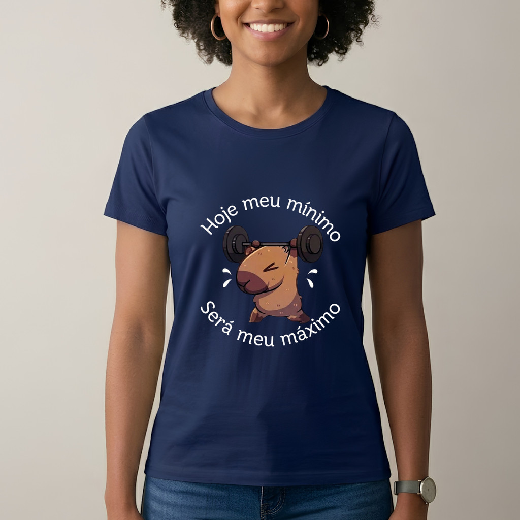 Camiseta Feminina Capivara Meme Fofo Divertida Treino Academia Musculação Confortável