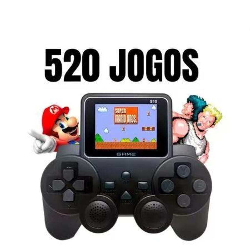 Console Portátil S10 com Tela e 520 Jogos Clássicos Retrô LOJA