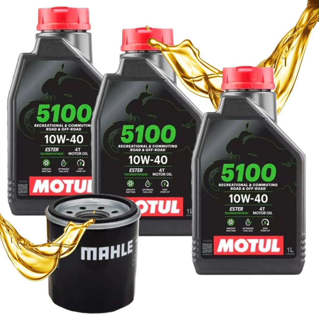 Troca de Óleo P/ Kawasaki Z300 / Ninja 300 / Z400 Motul 5100 10w40 + Filtro