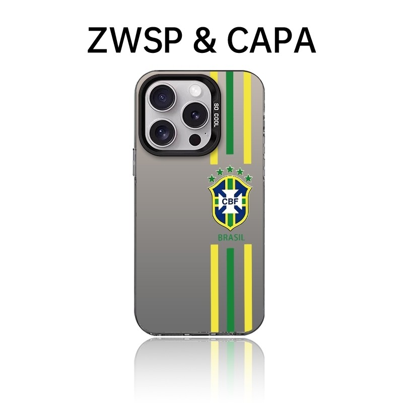 Capinha para todos os modelos de iPhone 15 Pro Max 16 17 Pro Max Plus XR XS Brasão da Seleção Brasileira Neymar
