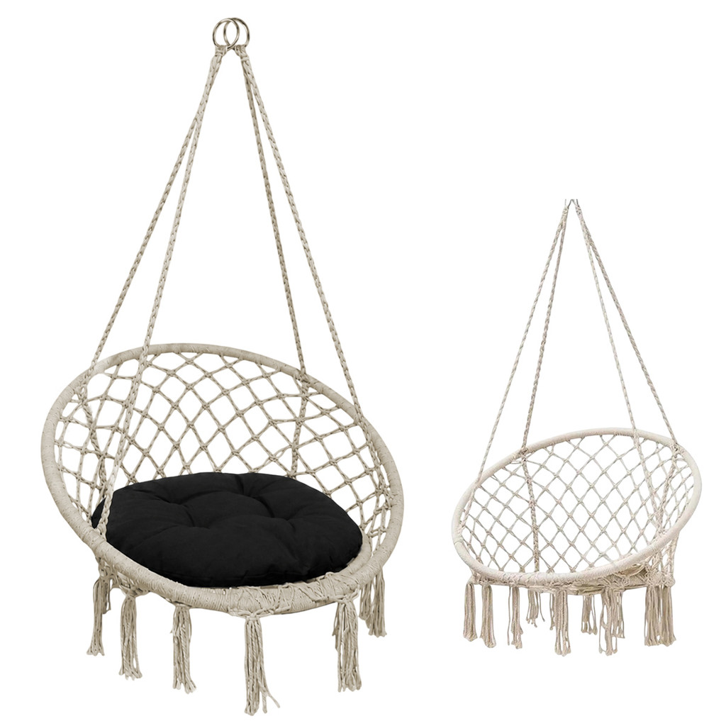 Rede Cadeira Suspensa Balanco Algodao Corda Casa Teto Varanda Quintal Jardim Deck Area Lazer Confortavel Resistente