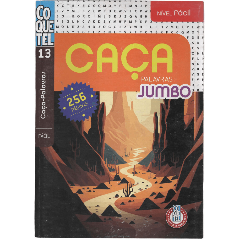 Livro Letrão Caça Palavras Jumbo Nº 13 - Nível Fácil - Coquetel