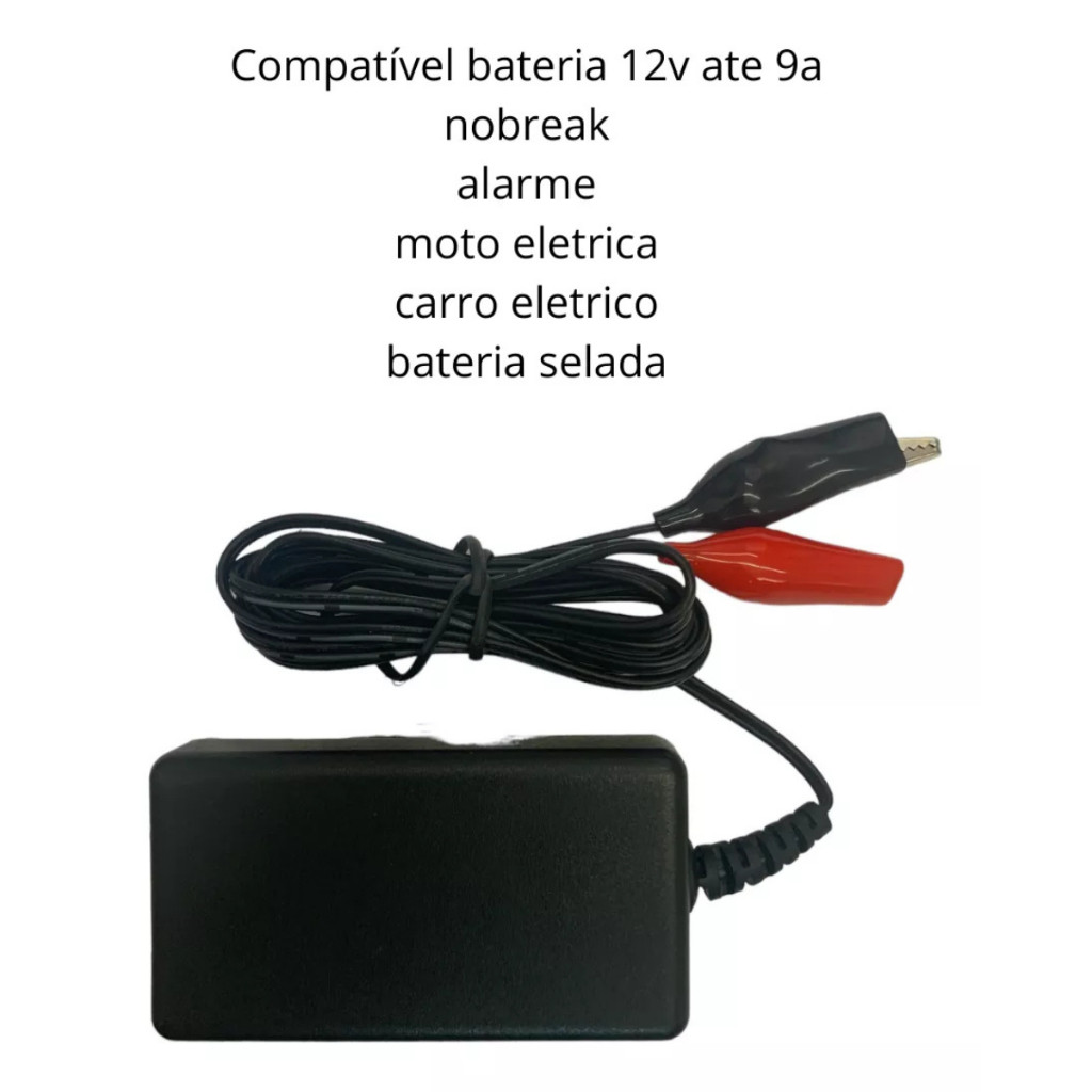 Carregador Bateria De Chumbo 12v 7a Com Garra Jacaré