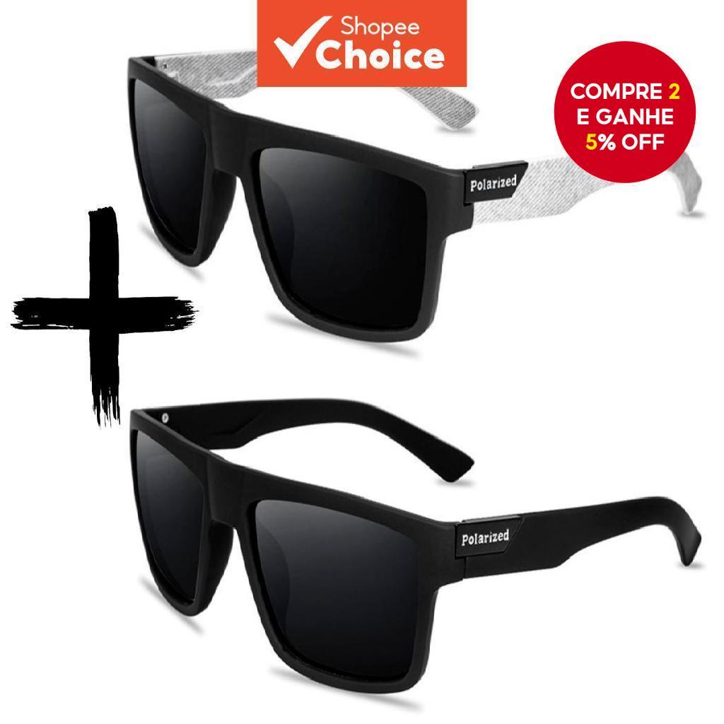 Conjunto De Óculos De Sol Quadrados Masculinos (2 Pares) , Preto E Branco , Com Proteção UV .