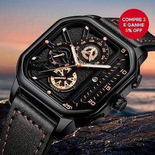 Luxo Casual Esportes Masculino Grande Mostrador Quadrado Calendário Relógio De Quartzo Pu…
