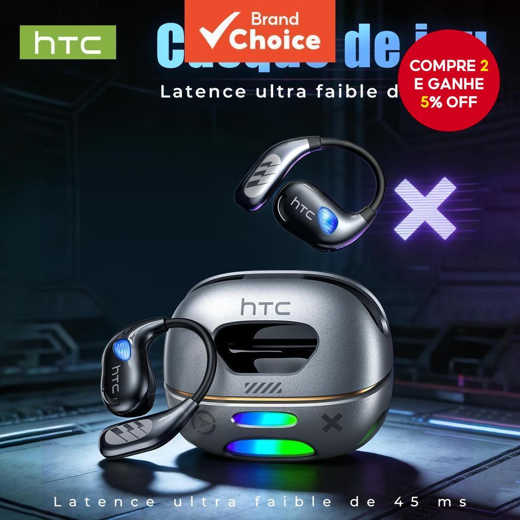 HTC NE69 Fones De Ouvido AI Tradutor Sem Fio Bluetooth RGB Light Display LED 134 Idiomas À Prova D'água HD Chamadas Com