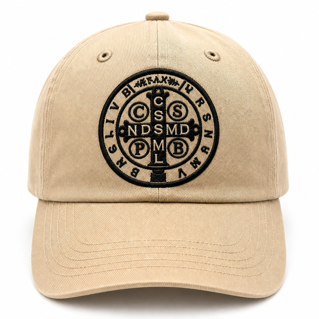 Boné São Bento Masculino Dad Hat Ajustável Bordado Premium Fé Católico Casual