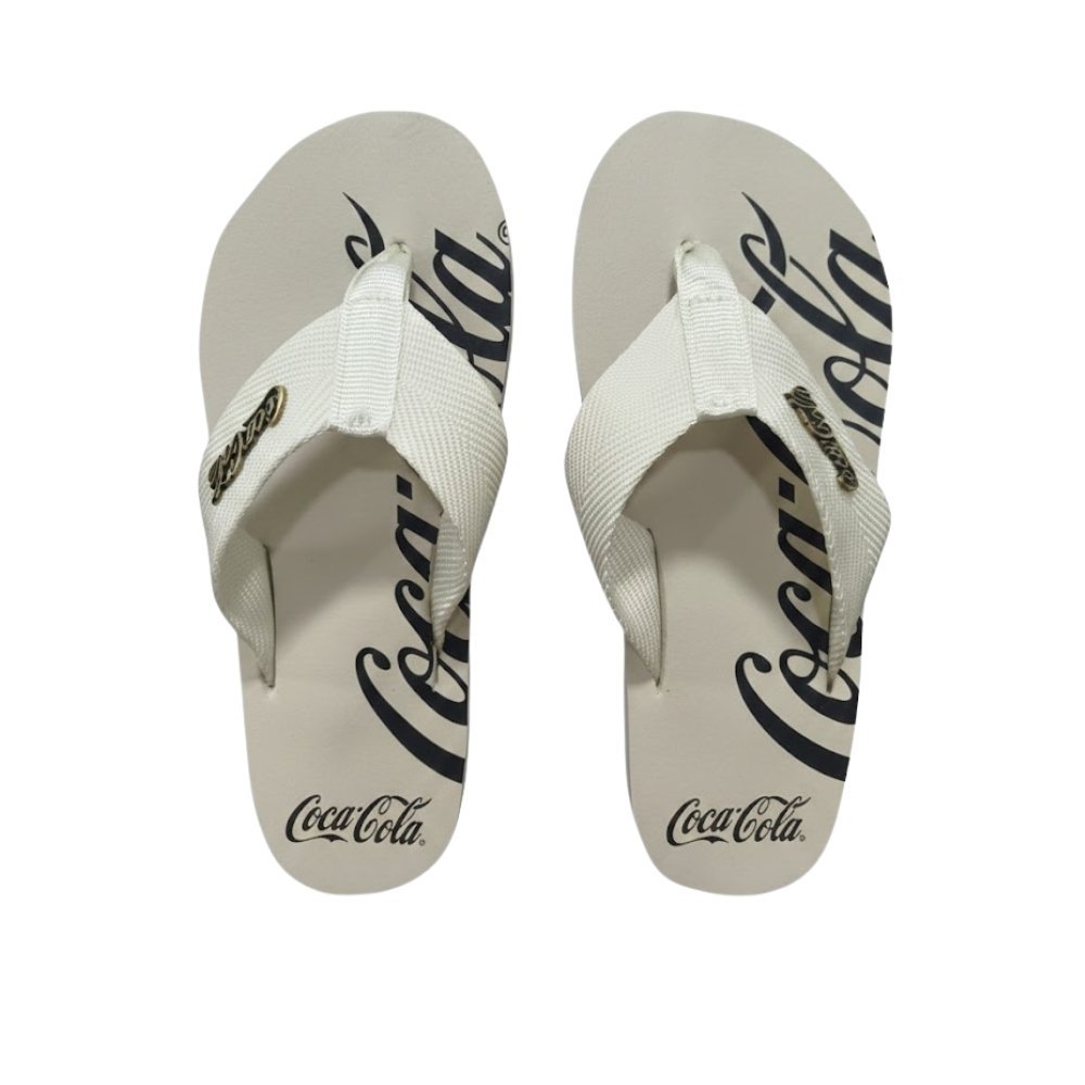Chinelo Coca-Cola Wave Spencerian Unissex EVA Academia Corrida Confortável Casual Estiloso