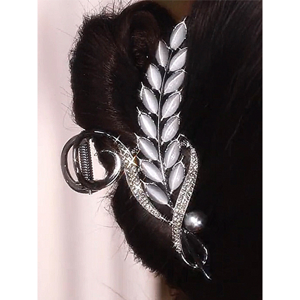 Grampo de cabelo de orelha de trigo opala 2024 novo estilo High-End sentimento elegante clipe cocar cabeça traseira tuba
