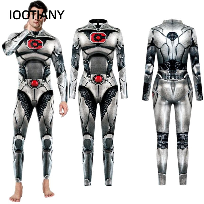Super-Herói Cyborg Victor Pedra Sexy Magro Macacão Catsuit Cosplay Trajes Zentai Homem Bodysuit Fantasia Vestido De Hall