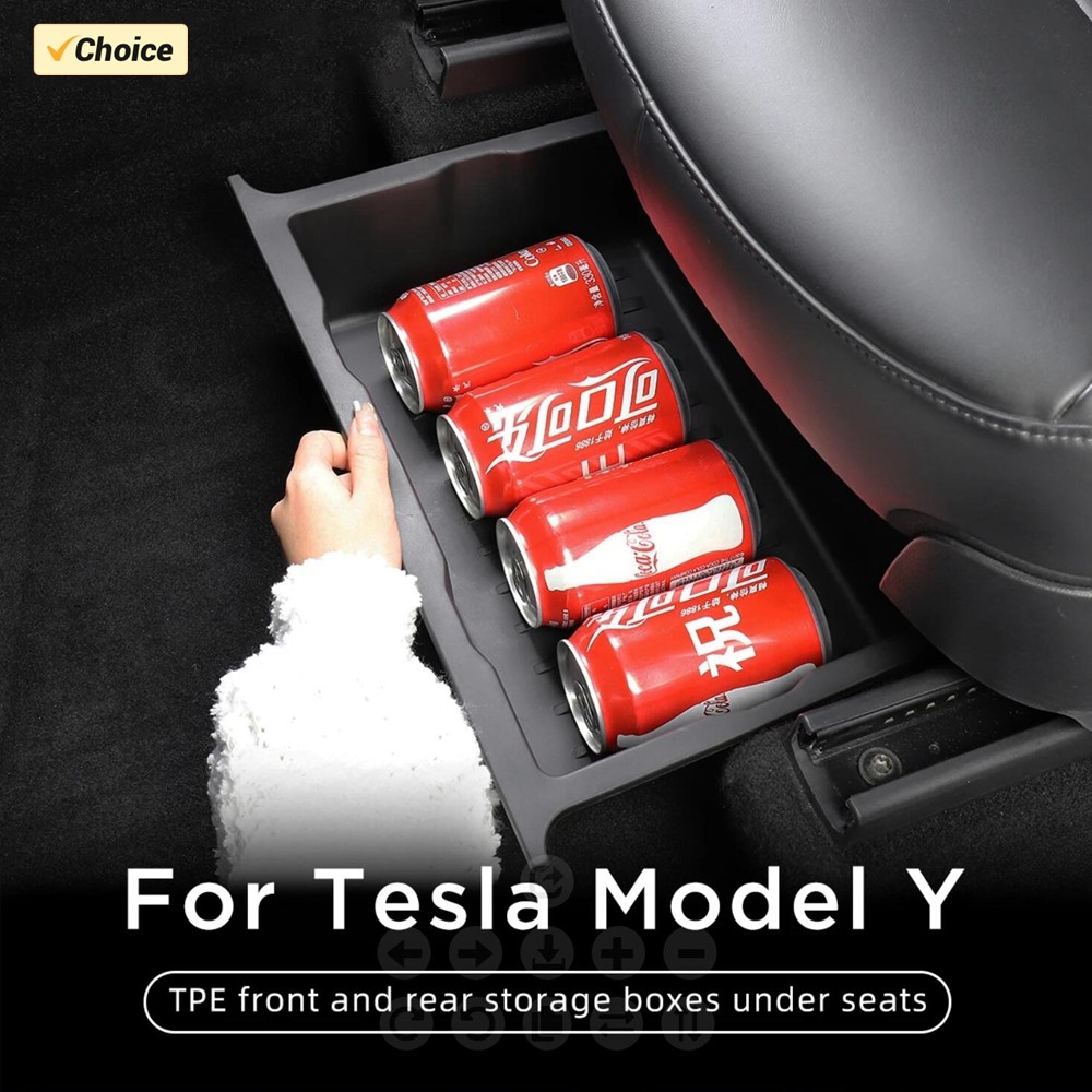 TPE Sob O Assento Caixa De Armazenamento Para Tesla Modelo Y Juniper 2025 Console Central Organizador Bin Frente Banco T