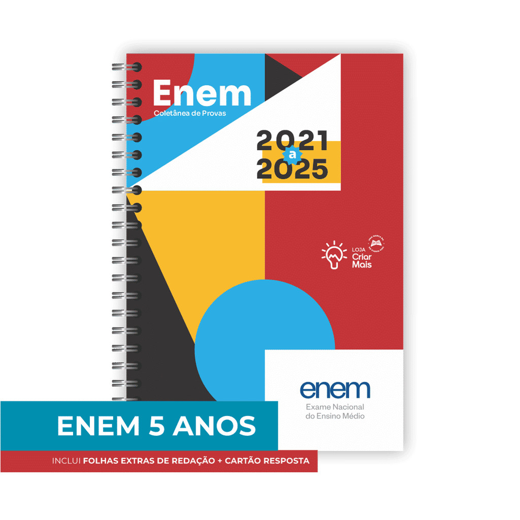 Provas Anteriores ENEM 2021 a 2025 Apostila Completa Gabaritos Folhas de Redação e Cartão-Resposta