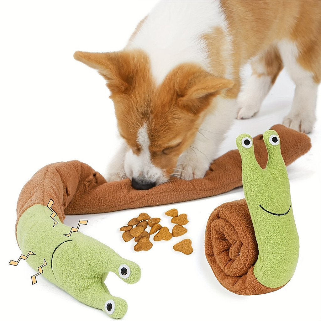 Brinquedos De Quebra-Cabeça Para Cães Snuffle , Dog Toy Snail-Interativos Cachorros Pelúcia Que Rangem Treinamento De In