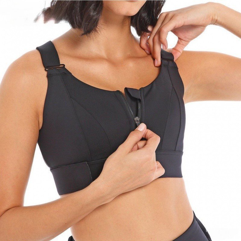 Joyjoy Top Suporte/sutiã esportivo/Top Impact/Top sutiã ginásio; Crop Top Yoga Colete com zíper frontal mais tamanho Alç