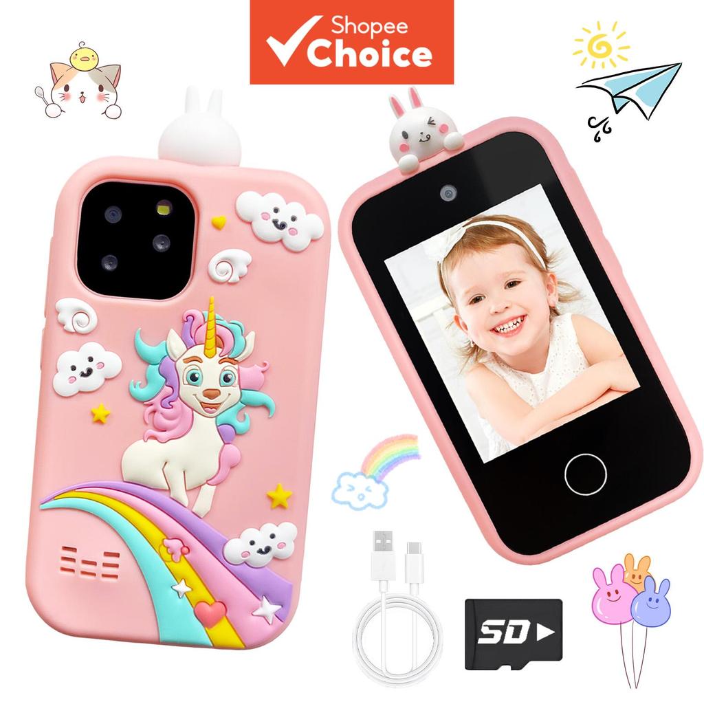 Smartphone Infantil Câmera Dupla, Jogador de Música, Brinquedo Educativo Presente Adequado para Crianças de 3 a 12 Anos,