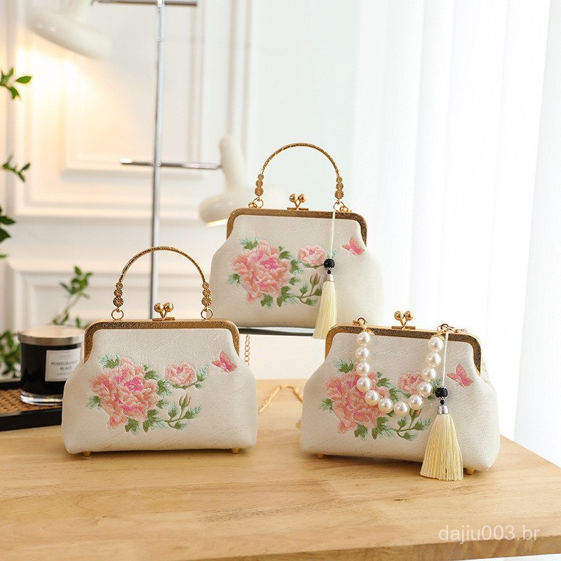 ⭐ ⭐ Bolsa feminina bordada, bolsa étnica de estilo chinês, bolsa de ombro, bolsa transversal, bolsa feminina com corrent