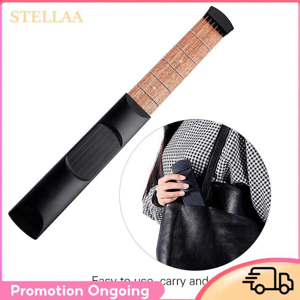 Stellaa Dioche portátil bolso guitarra acordes trainer 6 cordas traste ferramenta para iniciantes sapele madeira preto