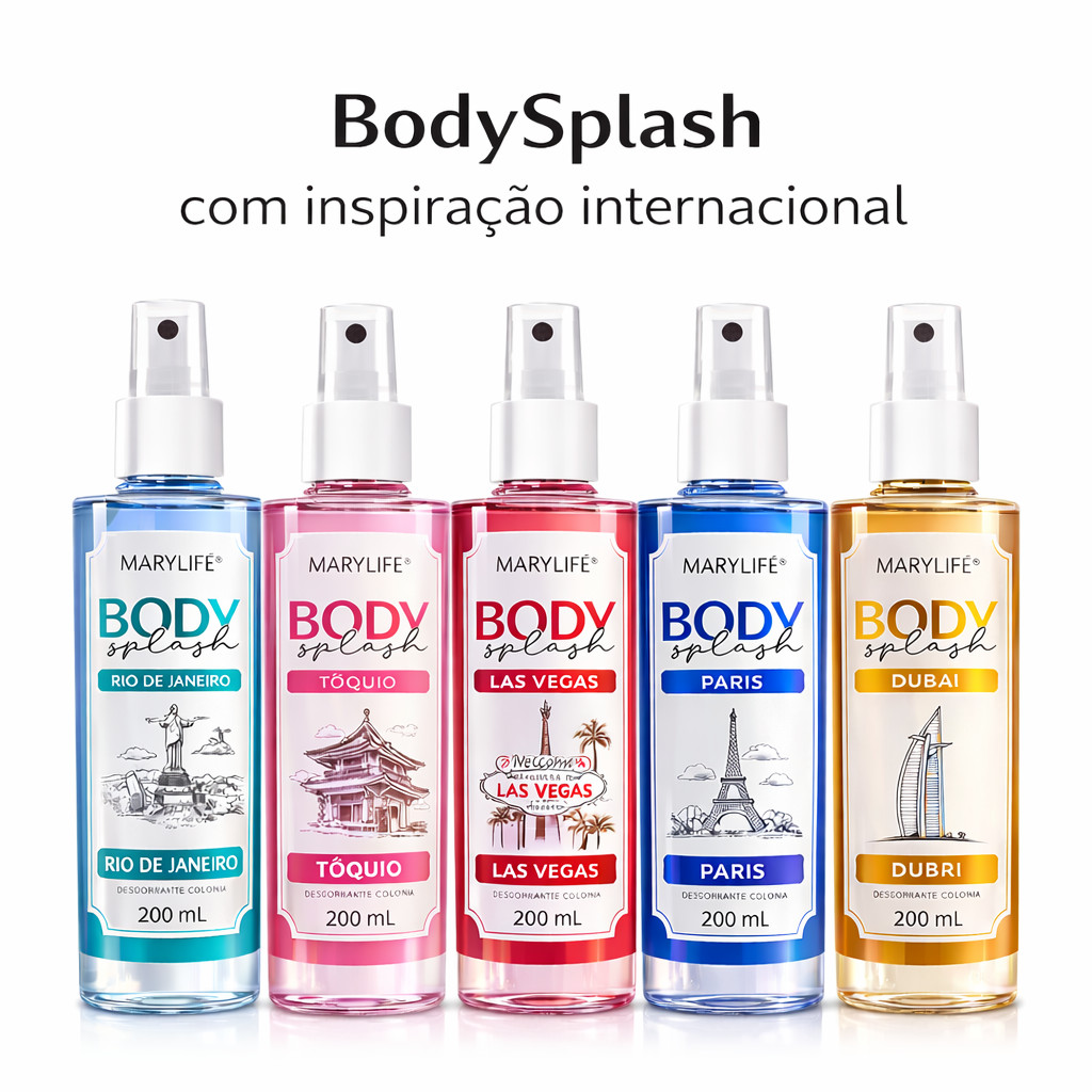 Body Splash Desodorante Corporal Perfume Feminino e Capilar Marcante de Longa Duração 200ml