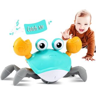 Brinquedos de Caranguejo para Bebês de 6 a 12 Meses, Brinquedos para o Tempo de Bruços com Música e Luzes, Brinquedo Int