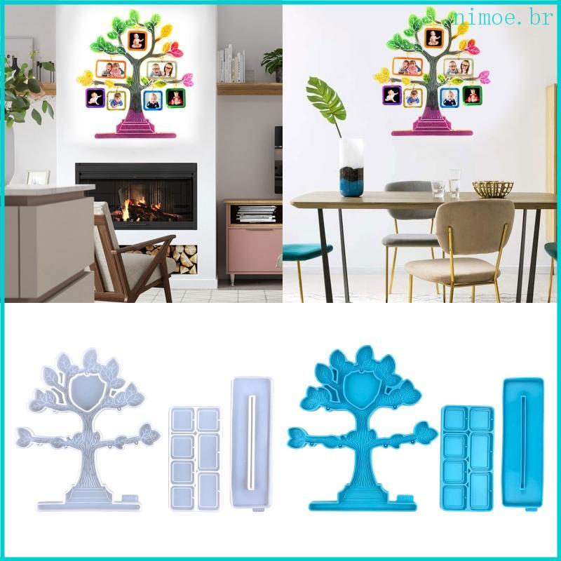 Nim Moldura Foto Árvore Pendurado Pingente Resina Epóxi Molde Decorações Mesa Silicone Casa Ornamentos Fund