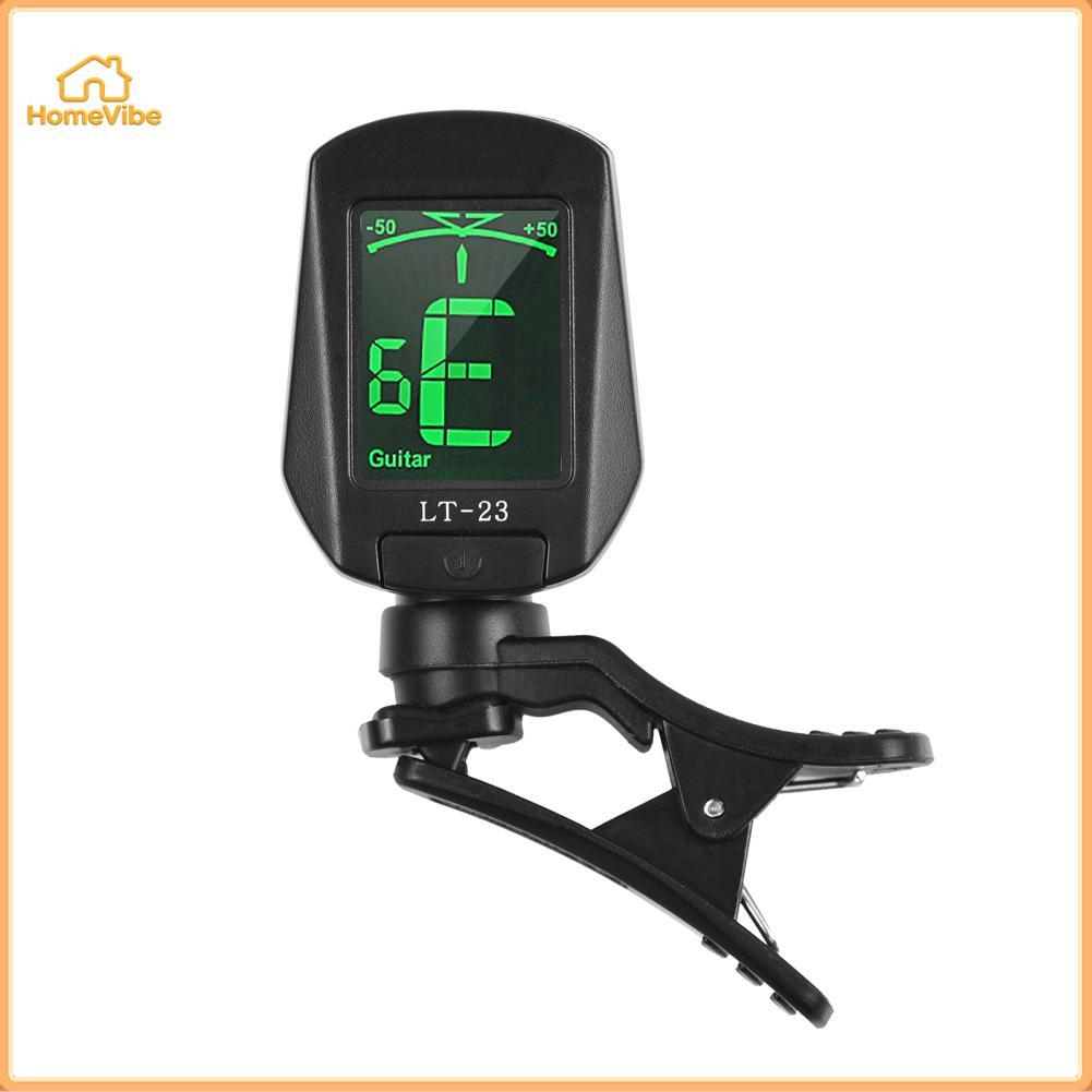 HomeVibe Afinador de Guitarra Clip-On Mini Eletrônico Digital com Display LCD para Baixo Violino Ukulele Cromático