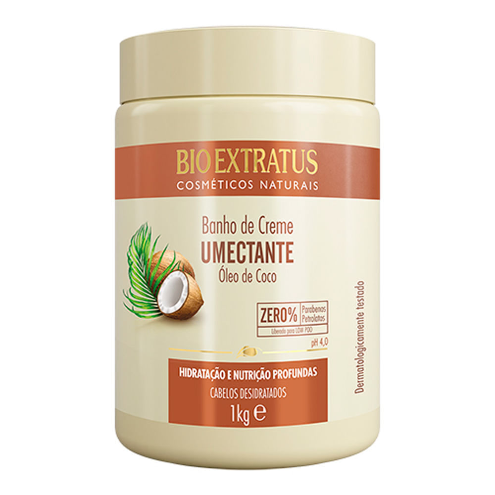 Banho de Creme Bio Extratus Umectante Óleo de Coco Hidratação e Nutrição Profundas 1Kg