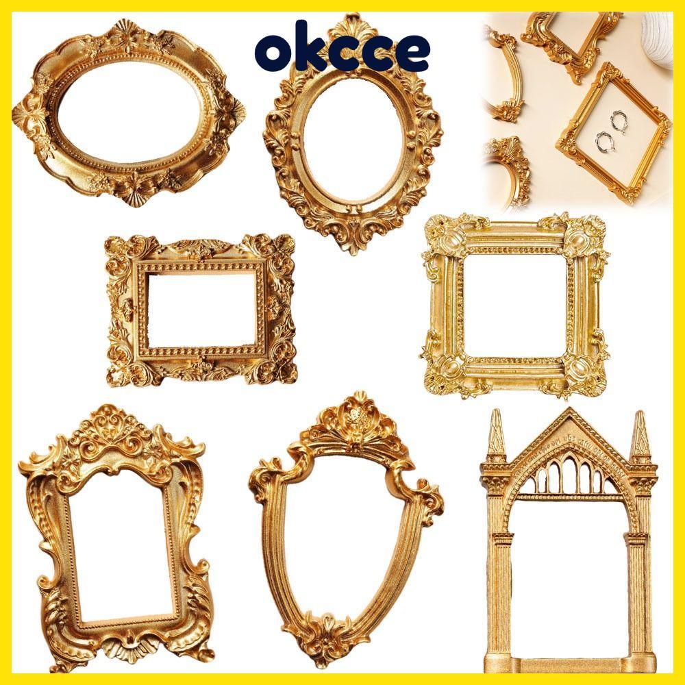 OKCCE Moldura De Caixa De Sombra DIY , Mini Molduras De Fotos Criativas De Exibição De Memória Dourada , Decoração De Ca