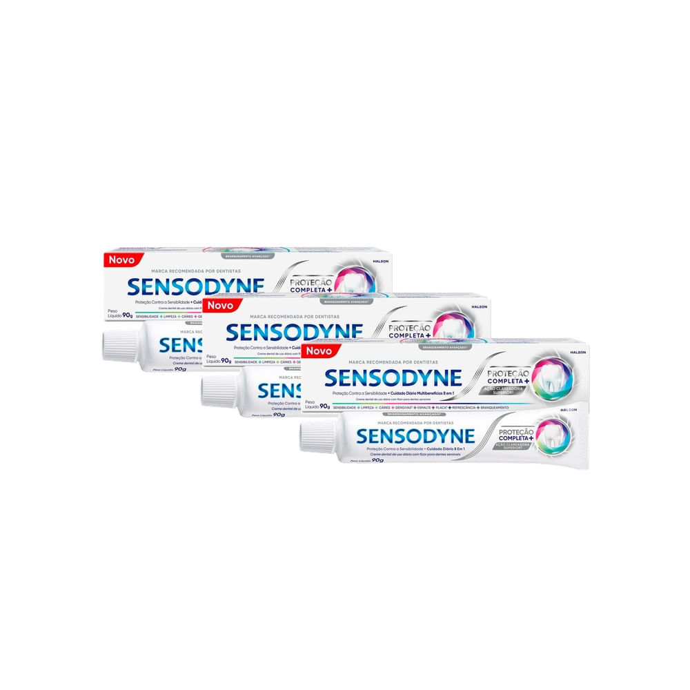 Kit 3 Creme Dental Sensodyne Proteção Completa 90g