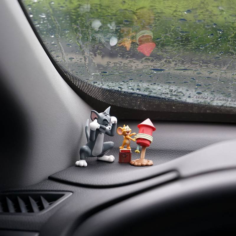 Rocket Tom and Jerry | Car Small Ornaments Mini Cute Cat and Mouse Doll inside the Car Decorations grJg
