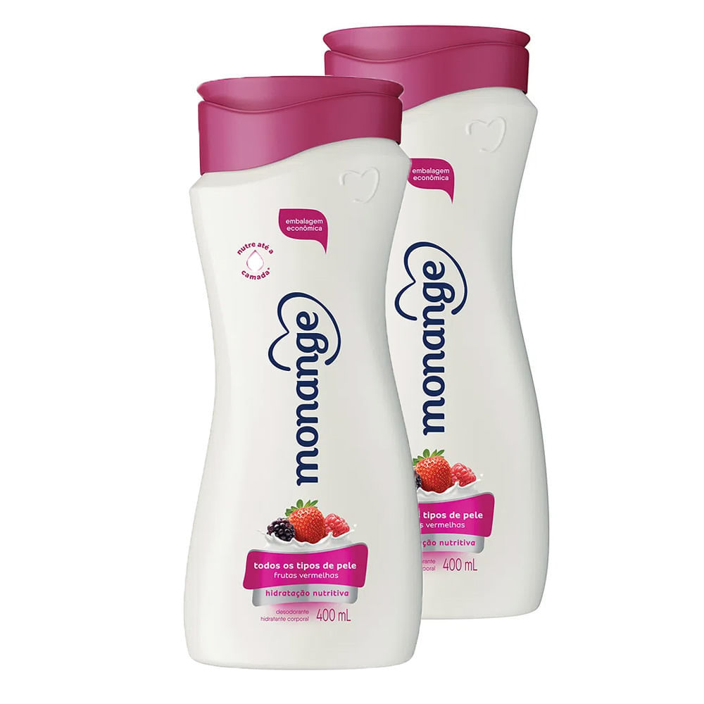 Kit 2 Hidratante Desodorante Monange Hidratação Nutritiva Frutas Vermelhas 400ml