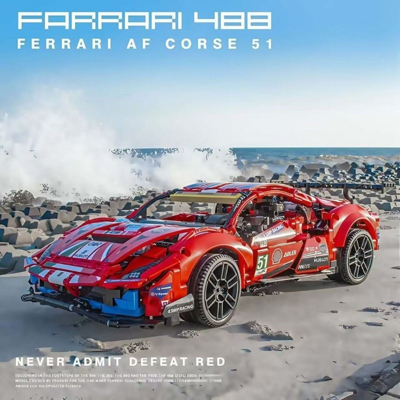 1677 PCS Lego Blocos de Construção Ferrari 488 Supercar Porsche 911 Carro de Corrida Conjunto Mecânico Menino Brinquedos