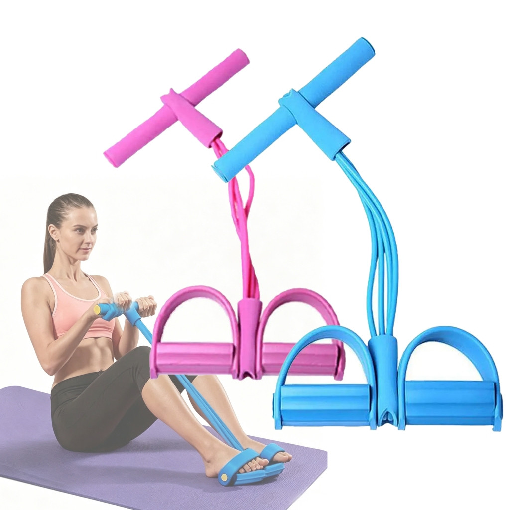 Pedais de corda tubular para exercícios, alongamento, musculação e fisioterapia, além de faixas de resistência para trei