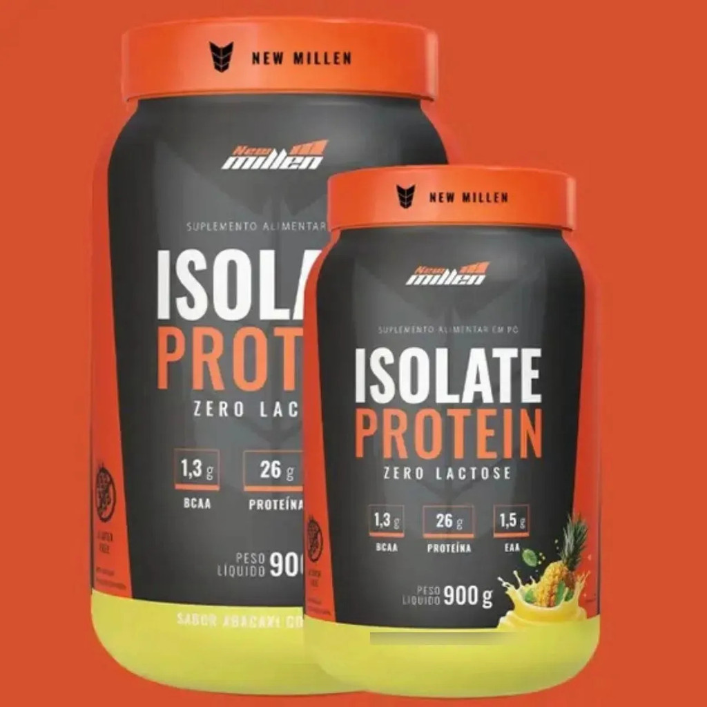 Isolate Protein Abacaxi com Hortelã 900g da New Millen Zero Lactose Suco Protein