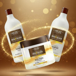 Kit Shampoo + Condicionador 1l + Máscara Macadamia argain e Colágeno 500g